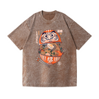 Daruma Ramen Vintage Wash Japanese Design T-Shirt