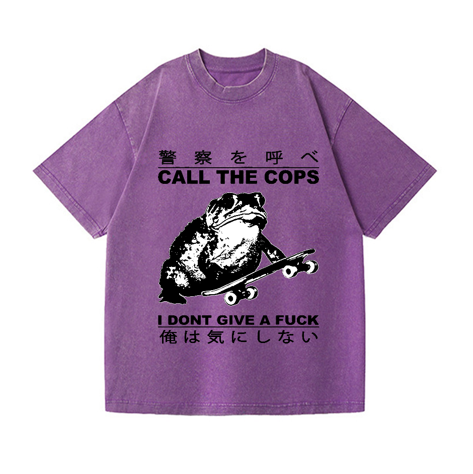 Frog Cops Vintage Wash Japanese Design T-Shirt