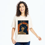 Unisex Retro Black Cat Eats Delicious Ramen Washed T-Shirt
