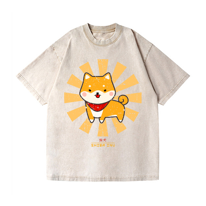 Shiba Inu Vintage Wash Japanese Design T-Shirt
