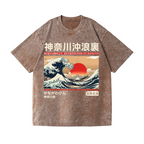 Kanagawa Ukiyo-e Great Wave Vintage Wash Japanese Design T-Shirt