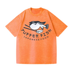 Puffer Fish Vintage Wash Japanese Design T-Shirt