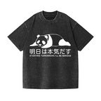 Starting Tomorrow, I'Ll Be Serious Panda Vintage Wash Japanese Design T-Shirt