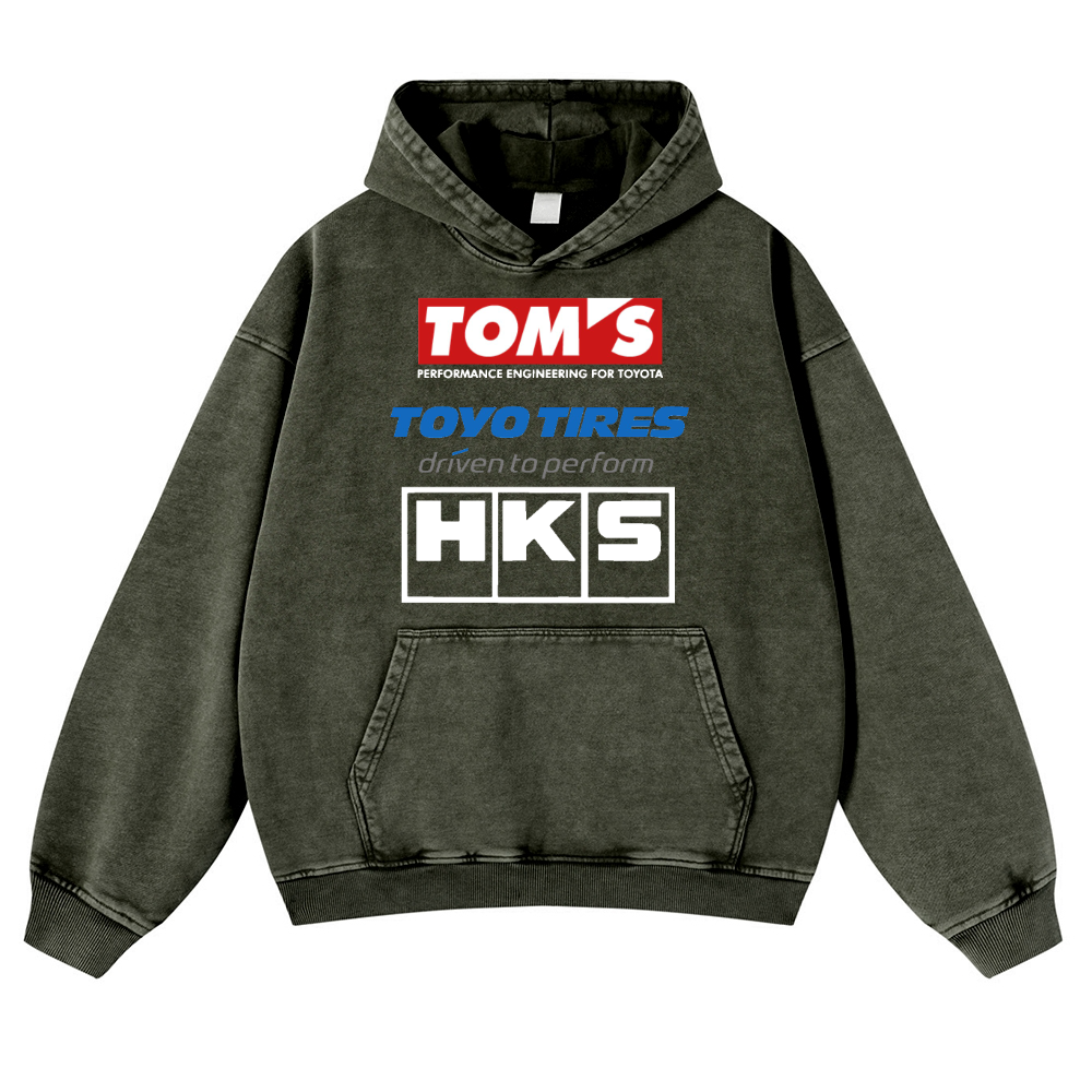 Tom's Toyo Tires HKS Vintage Washed Thick Cotton Hoodie
