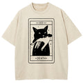Tarot Card Black Cat Washed T-Shirt