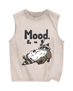 Mood Raccoon Vintage Distressed Washed Tank Top