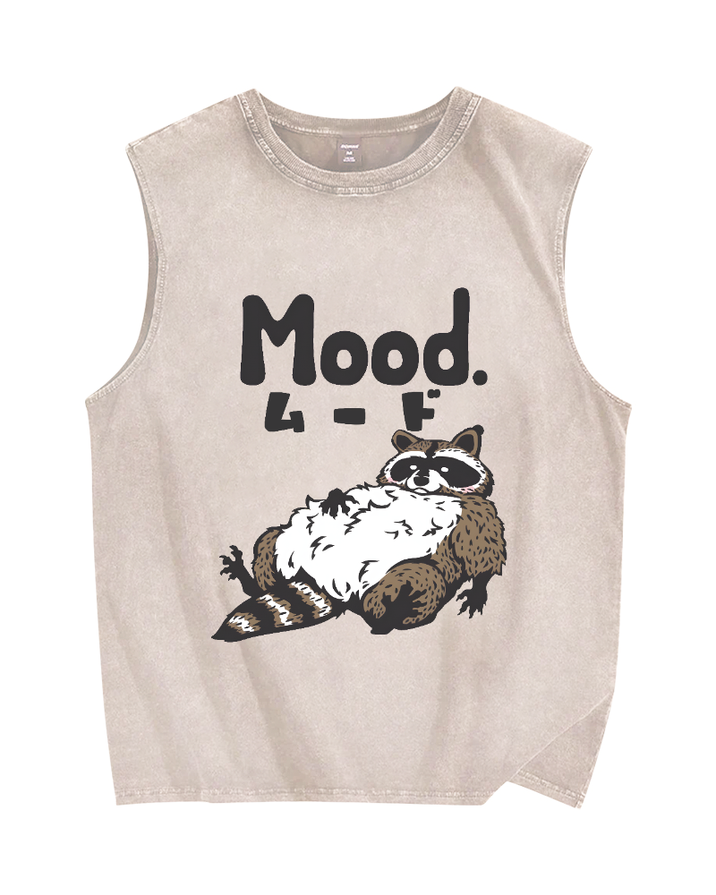 Mood Raccoon Vintage Distressed Washed Tank Top