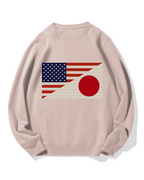 Japan-US Flag Cotton Sweatshirt