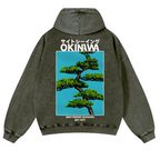 Okinawa Vintage Washed Cotton Back Art Hoodie