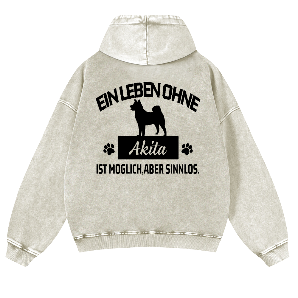 Akita Vintage Washed Cotton Back Art Hoodie