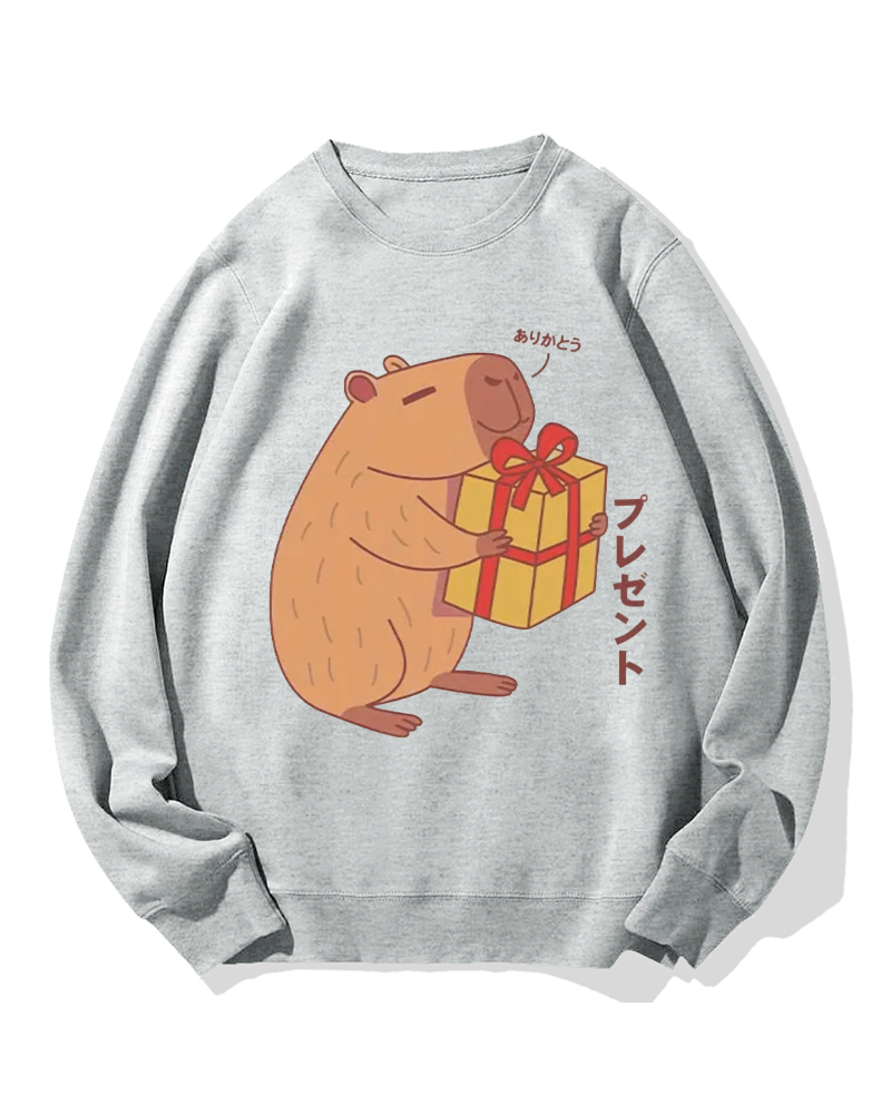A present for Capybara Cotton Sweatshirt