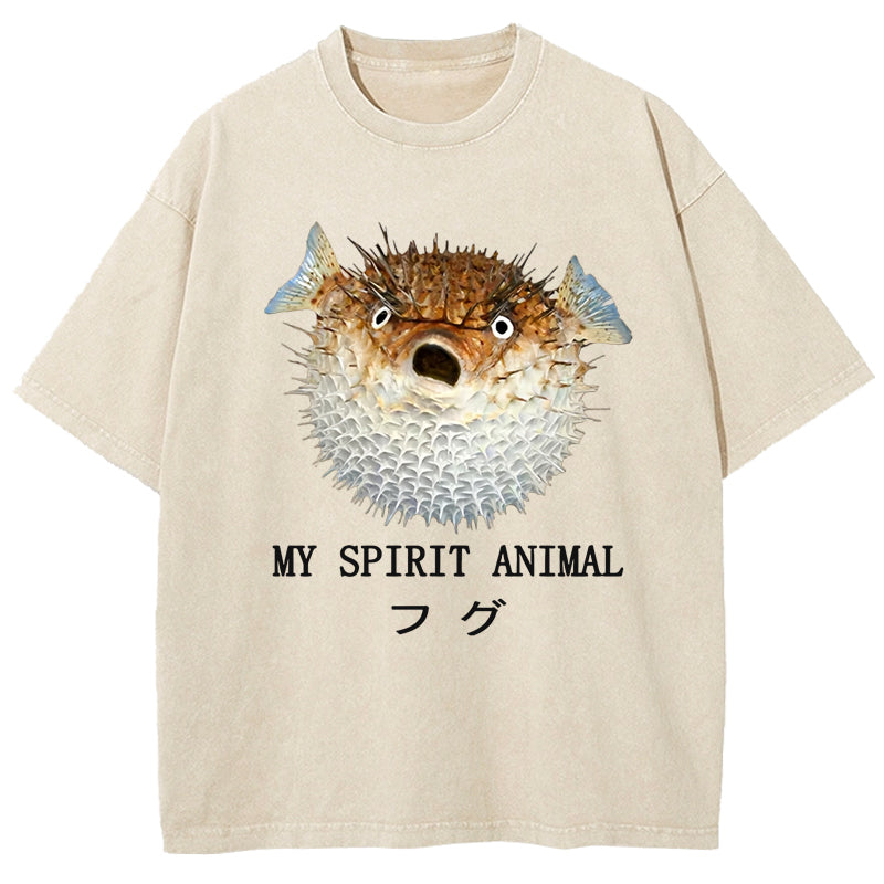 Grumpy Pufferfish Washed T-Shirt