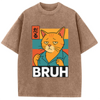 Funny Cat Bruh Meme Washed T-Shirt