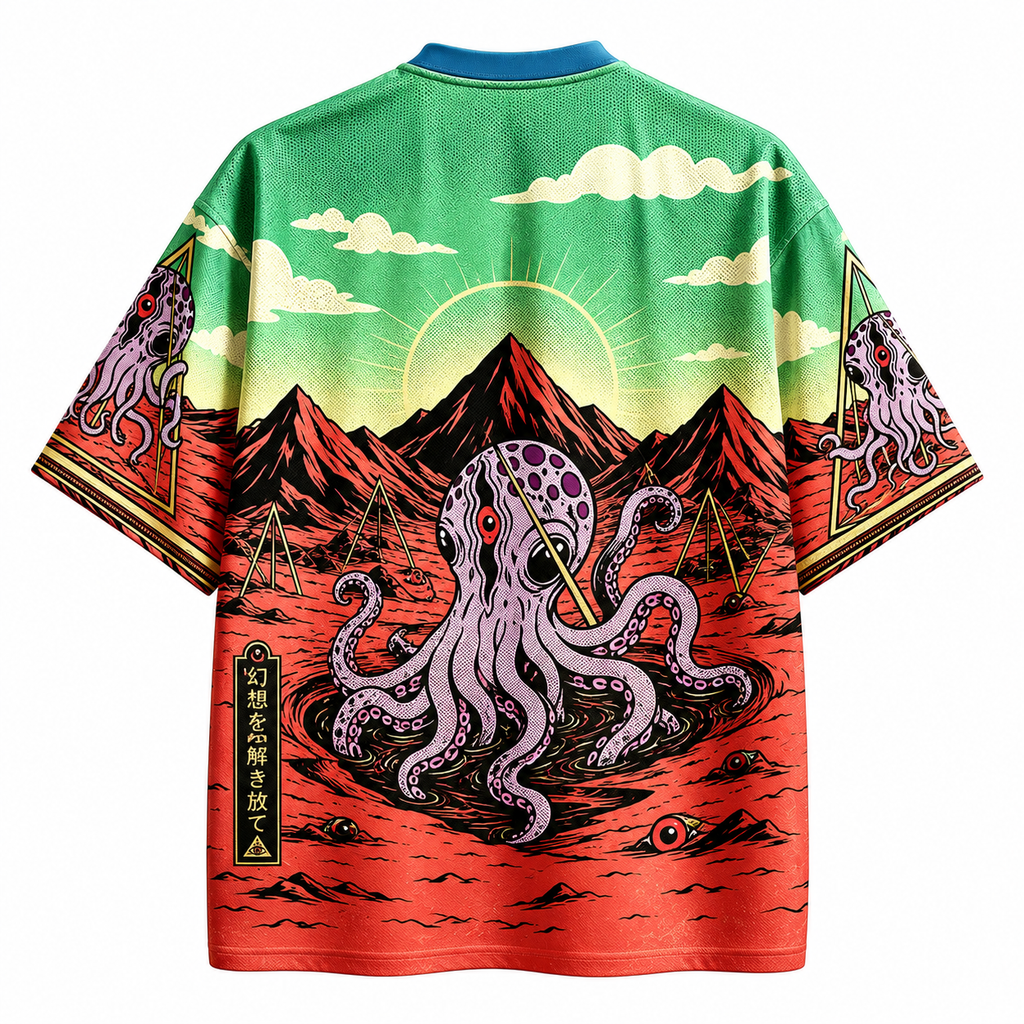 Jaws Tri‑Eye Cosmic Octopus Jersey Shirts