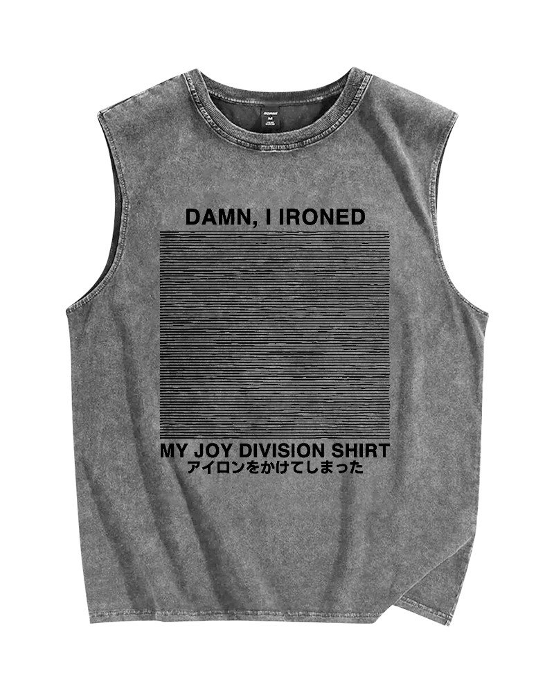 Ironed Music Vintage Distressed Washed Tank Top