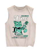 Cat Wars Vintage Distressed Washed Tank Top