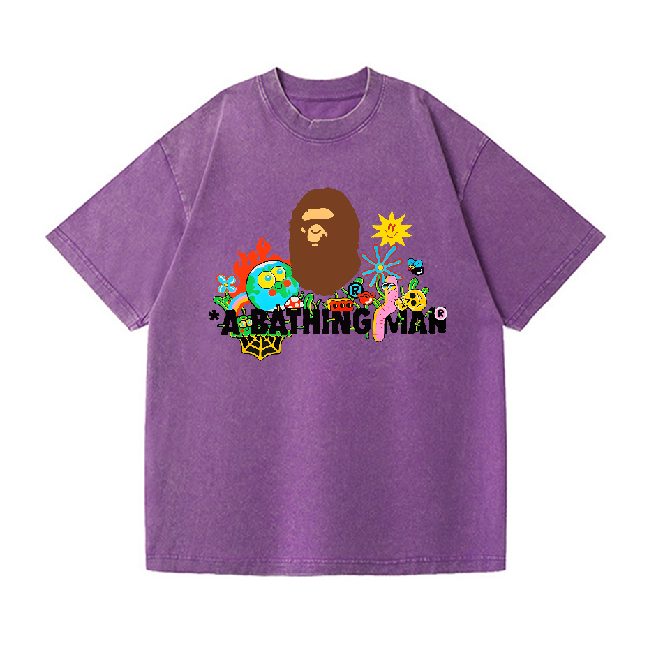Ape Man Vintage Wash Japanese Design T-Shirt