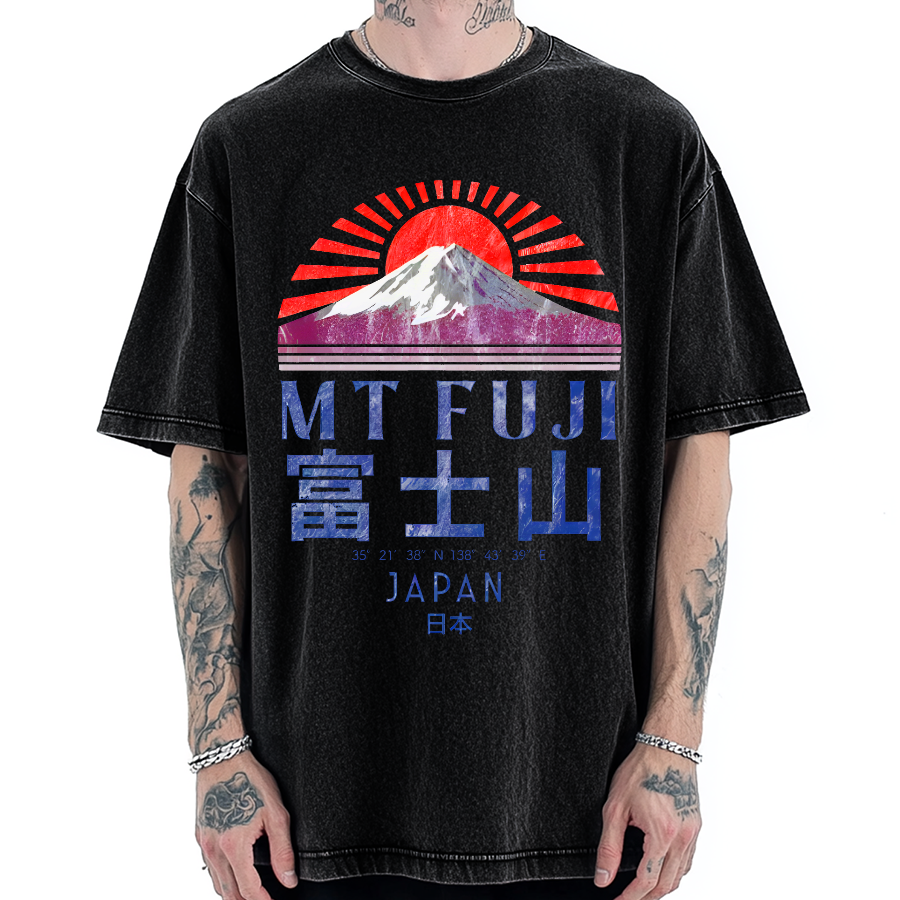 Mount Fuji Vintage Japan Graphic Cotton casual T-shirt