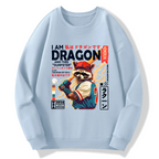 I am a dragon, and this trash can is my golden raccoon Cotton Pullover Sweatshirt