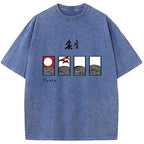 Hanafuda August Suite Japanese Washed T-Shirt