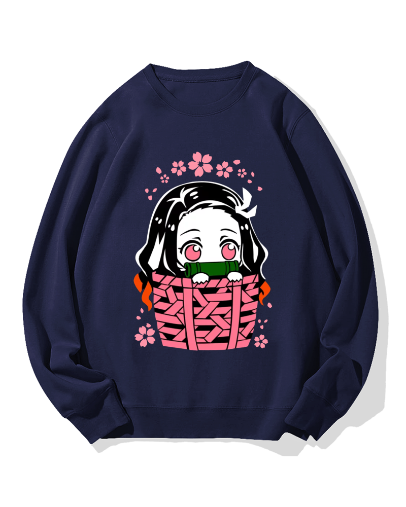 Nezuko Chibi basket Cotton Sweatshirt