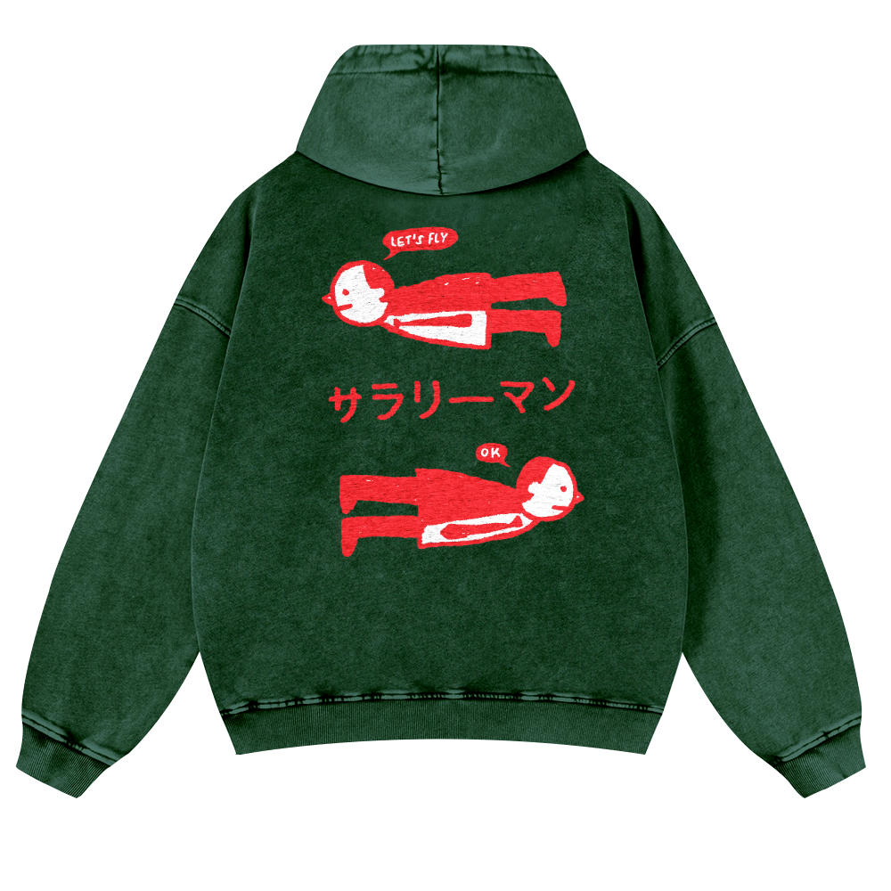 People Vintage Washed Cotton Back Art Hoodie