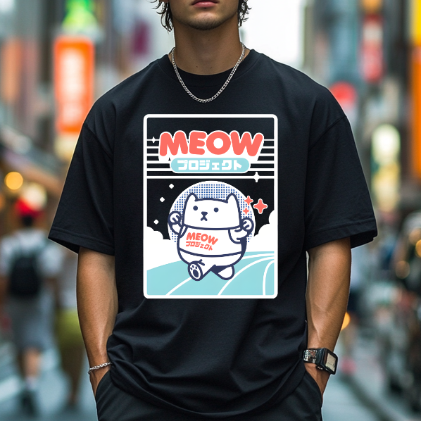 Meow Cat Japanese Style Classic Tee