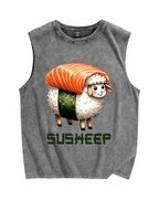 SuSheep Vintage Distressed Washed Tank Top
