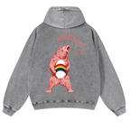 Bear Vintage Washed Cotton Back Art Hoodie