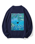 Monet Water Lily Cat Cotton Sweatshirt