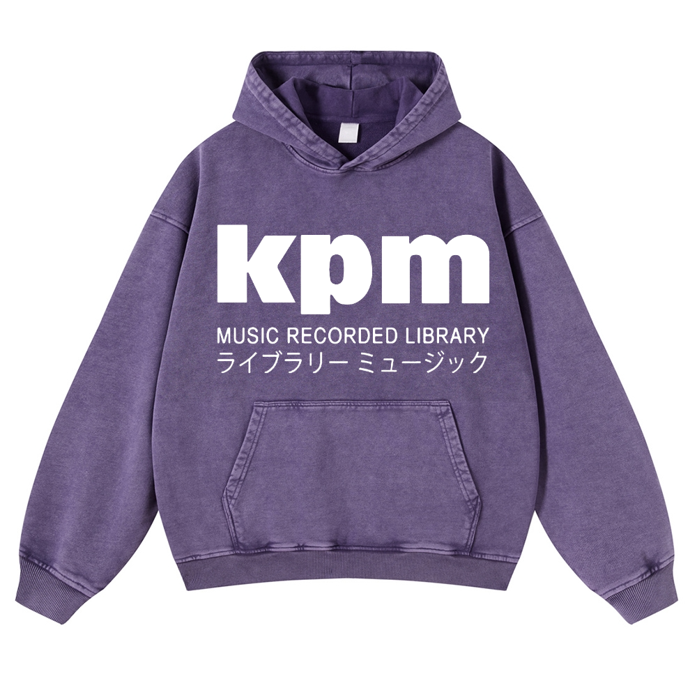 KPM Music Recorded Library Vintage Washed Thick Cotton Hoodie