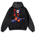 Tokyo Fish Vintage Washed Cotton Back Art Hoodie