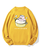 Piggy Onsen Cotton Sweatshirt