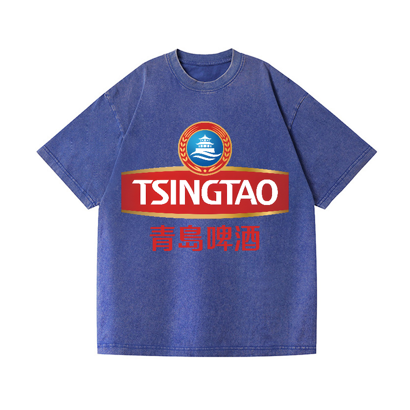 TsingTao Beer Vintage Wash Japanese Design T-Shirt