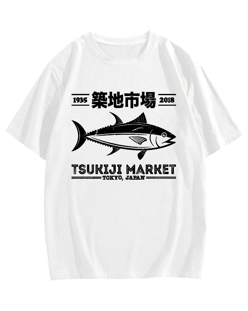 Tsukiji Market Tokyo Cotton casual T-shirt