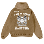 Octopus Vintage Washed Cotton Back Art Hoodie