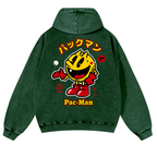 Pacman Vintage Washed Cotton Back Art Hoodie