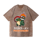 Frog Ramen Vintage Wash Japanese Design T-Shirt