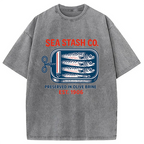 Funny Vintage Sardine Can Washed T-Shirt