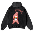 Bear Vintage Washed Cotton Back Art Hoodie