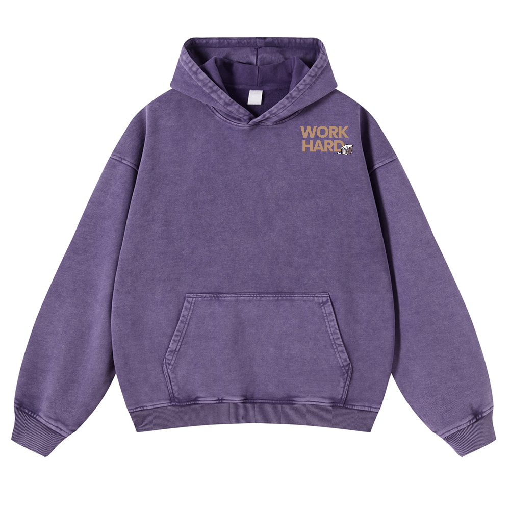 Cat Vintage Washed Cotton Back Art Hoodie