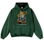 Frog Ramen Vintage Washed Thick Cotton Hoodie