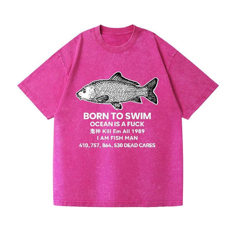 Fish Vintage Wash Japanese Design T-Shirt