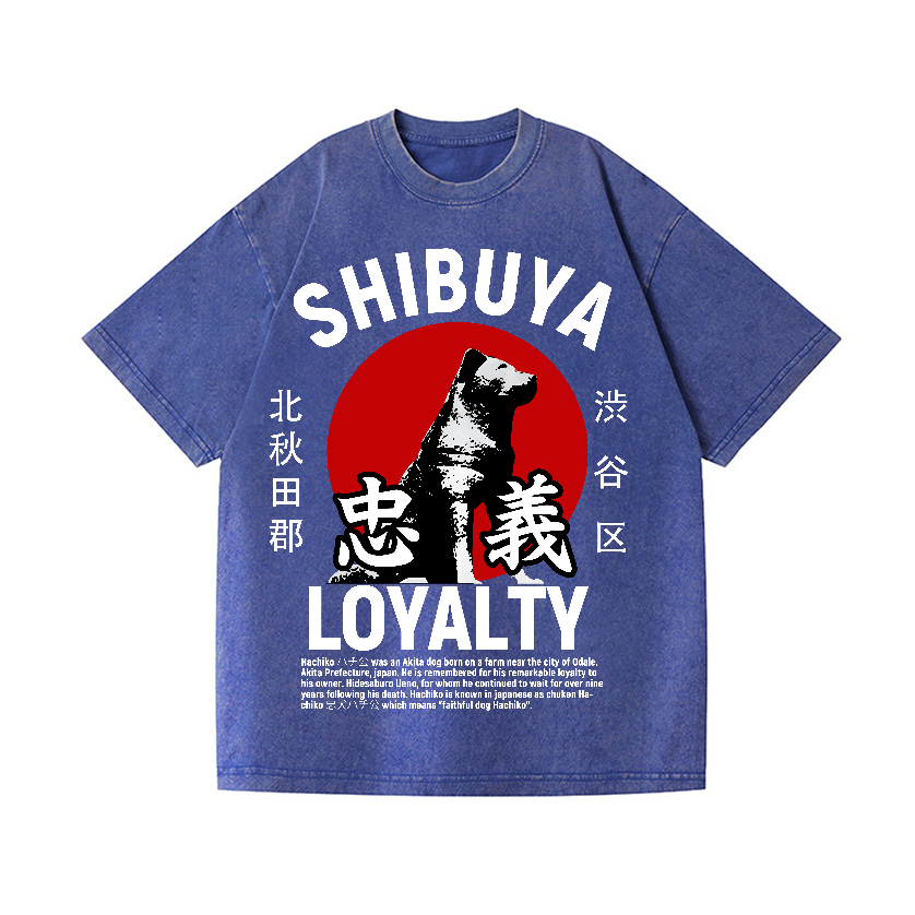 Shibuya Hachiko Vintage Wash Japanese Design T-Shirt