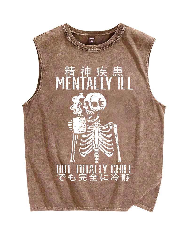 Mentally ill Vintage Distressed Washed Tank Top