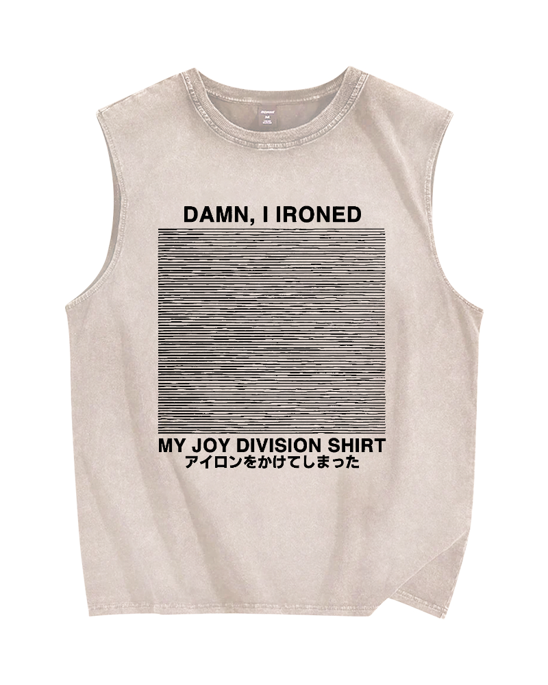 Ironed Music Vintage Distressed Washed Tank Top