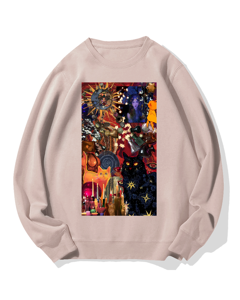 Mysterious Cat Cotton Sweatshirt