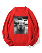 UFO and Capybara Cotton Sweatshirt