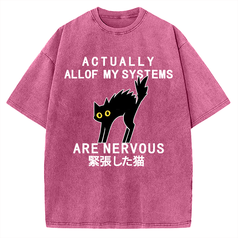 Nervous Cat Vintage Washed T-shirt