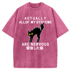 Nervous Cat Vintage Washed T-shirt